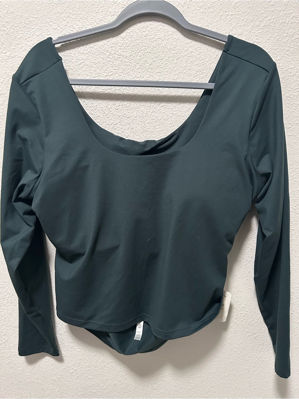 Fabletics Deep Teal Scoop Neck Long Sleeve Top